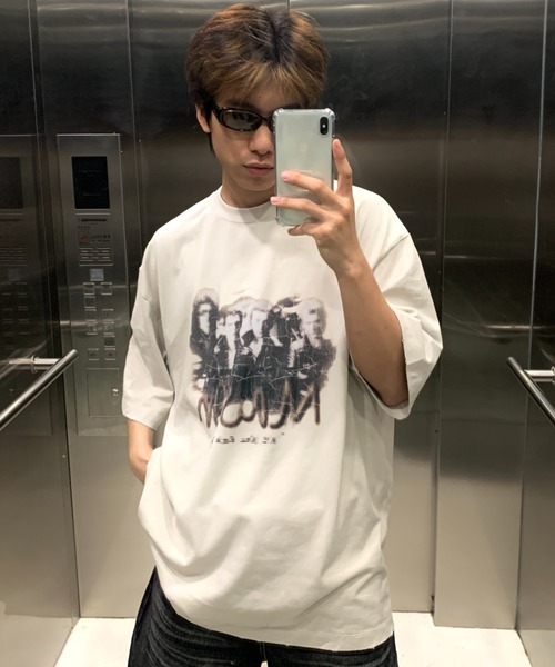 「MASONPRINCE」 半袖Tシャツ S アイボリー メンズ