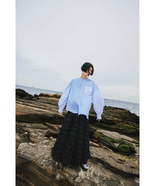 ブラウス シャツ SQUARE GATHER SLEEVE SHIRT レディースの画像
