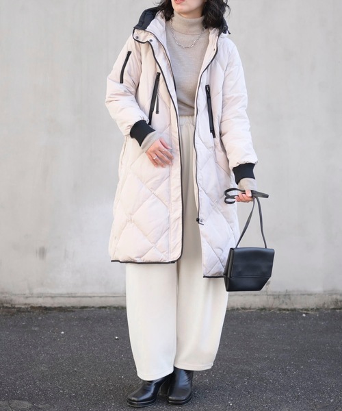 ＆HALF 「noa-ge」ダウンコート X-LARGE オフホワイト レディース