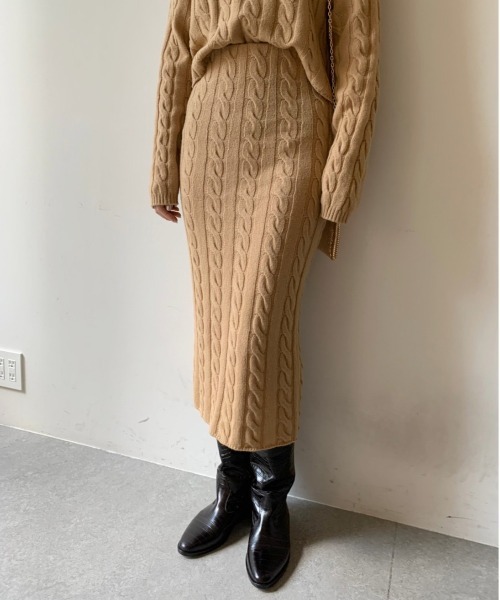 「Whim Gazette」 ニットスカート FREE グレー レディース_画像2