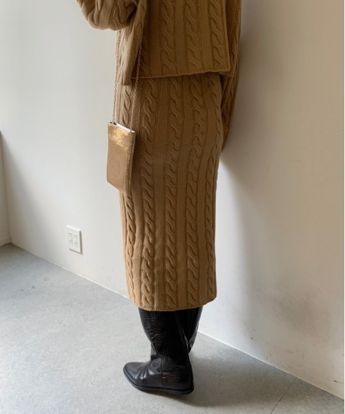 「Whim Gazette」 ニットスカート FREE グレー レディース_画像3