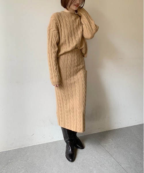 「Whim Gazette」 ニットスカート FREE グレー レディース_画像4