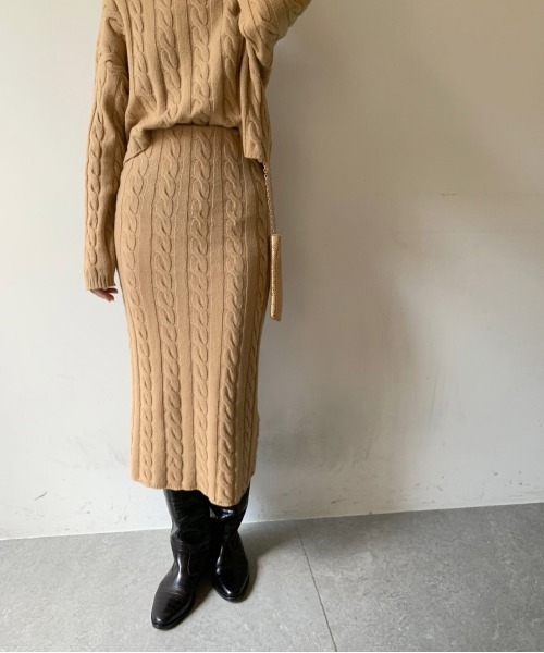 「Whim Gazette」 ニットスカート FREE グレー レディース_画像5