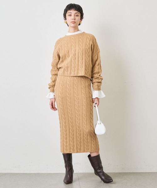 「Whim Gazette」 ニットスカート FREE グレー レディース_画像6