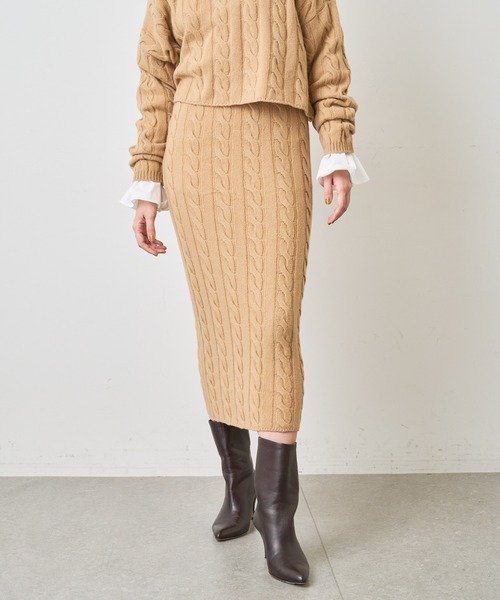 「Whim Gazette」 ニットスカート FREE グレー レディース_画像7