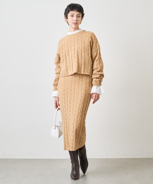 「Whim Gazette」 ニットスカート FREE グレー レディース_画像8