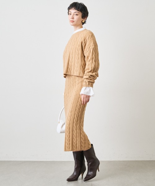 「Whim Gazette」 ニットスカート FREE グレー レディース_画像9