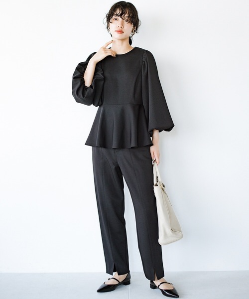 haco! ツイード調セットアップ ネイビー L haco! 「haco!」 セットアップ LARGE ネイビー レディース
