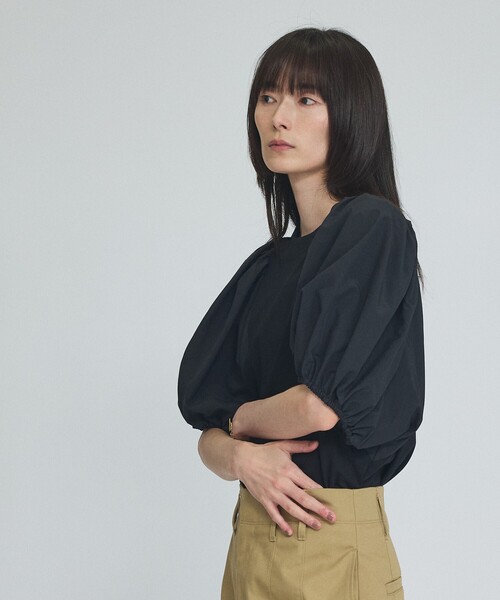qualite（カリテ） tシャツ タフタスリーブプルオーバー/オフィス
