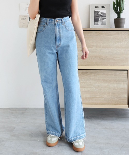 「andme」 「alma design」加工デニムパンツ L ブルー レディース
