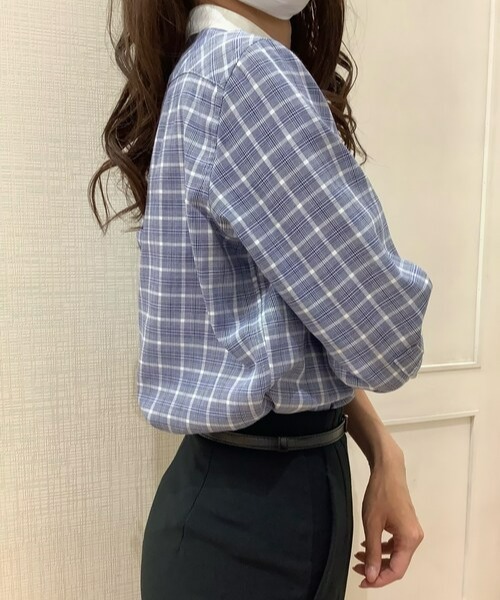 「Pitta Re:)」 7分袖ブラウス LL ブルー レディース_画像9