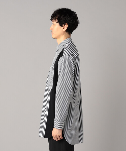 β MEN（ベータ・メン） シャツ アシンメトリー ストライプシャツ