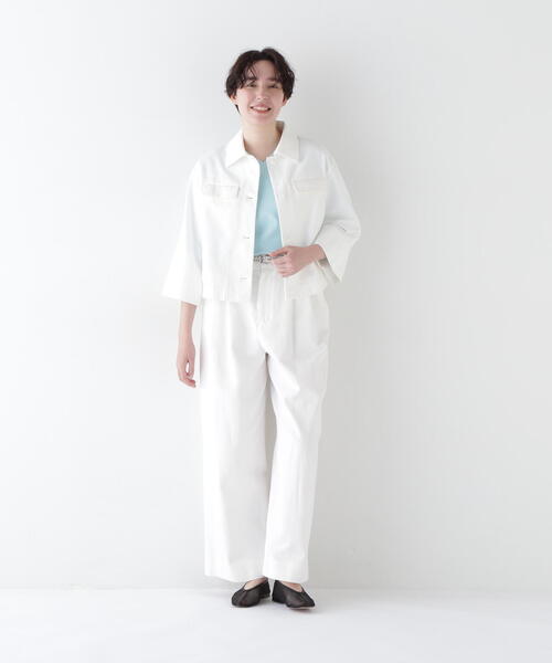 「human woman」 デニムパンツ SMALL ホワイト レディース