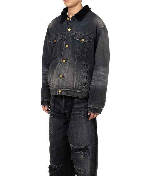ブルゾン アウター Boa Lining Denim Jacket メンズの画像