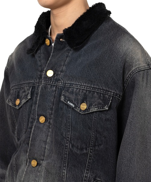 ブルゾン アウター Boa Lining Denim Jacket メンズの画像