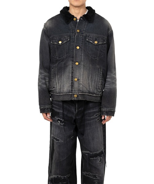 ブルゾン アウター Boa Lining Denim Jacket メンズの画像