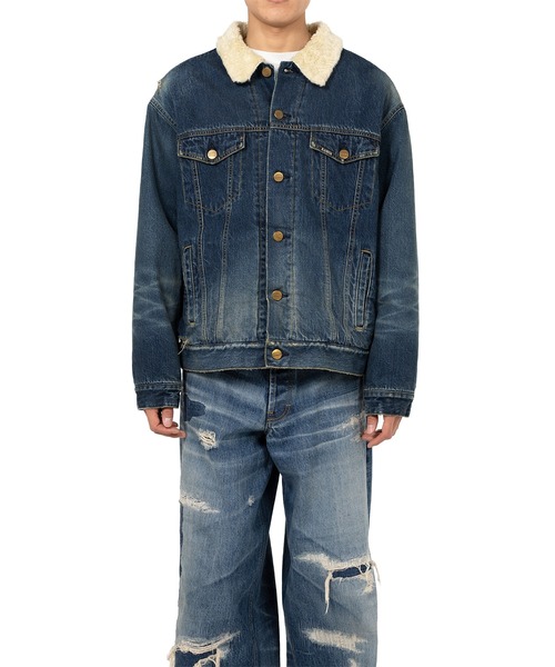 ブルゾン アウター Boa Lining Denim Jacket メンズの画像
