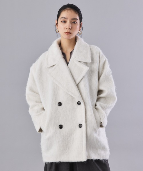 Muscat コート アウター シャギー ミドルダブルコクーンコート