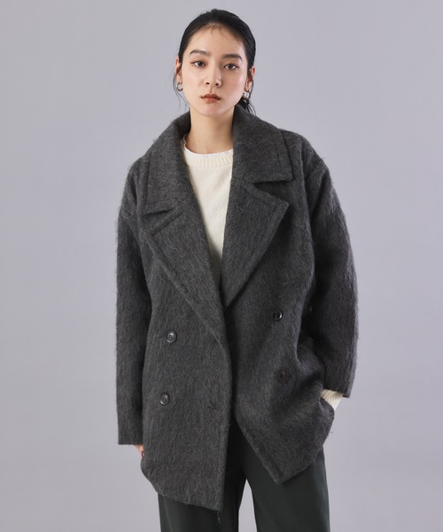 Muscat コート アウター シャギー ミドルダブルコクーンコート