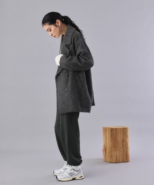 Muscat コート アウター シャギー ミドルダブルコクーンコート