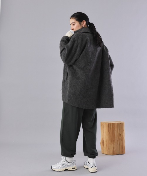 Muscat コート アウター シャギー ミドルダブルコクーンコート