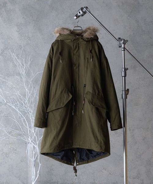 Casper John（キャスパージョン） モッズコート MEDIUM カーキ メンズ