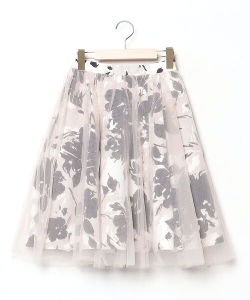 FRAY I.D（フレイ・アイディー） 花柄フレアスカート 0 ベージュ