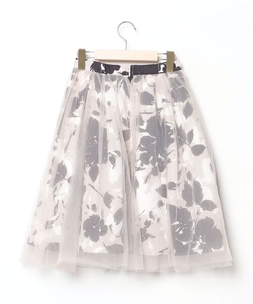 FRAY I.D（フレイ・アイディー） 花柄フレアスカート 0 ベージュ