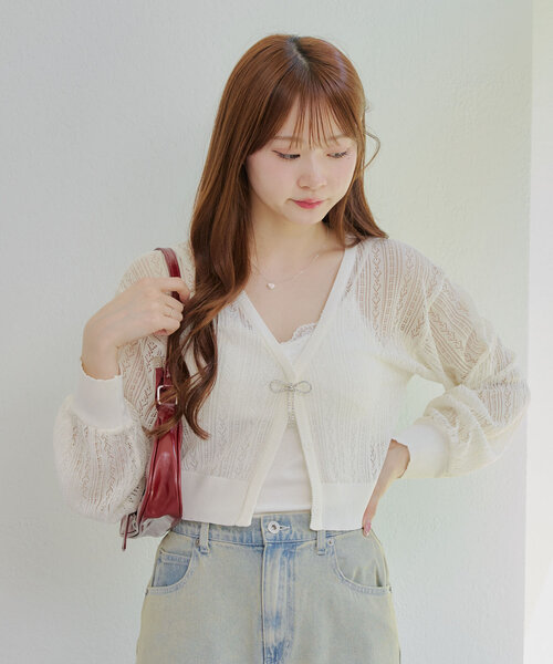 「continuer de NICE CLAUP」 カーディガン FREE ブラック レディース_画像2