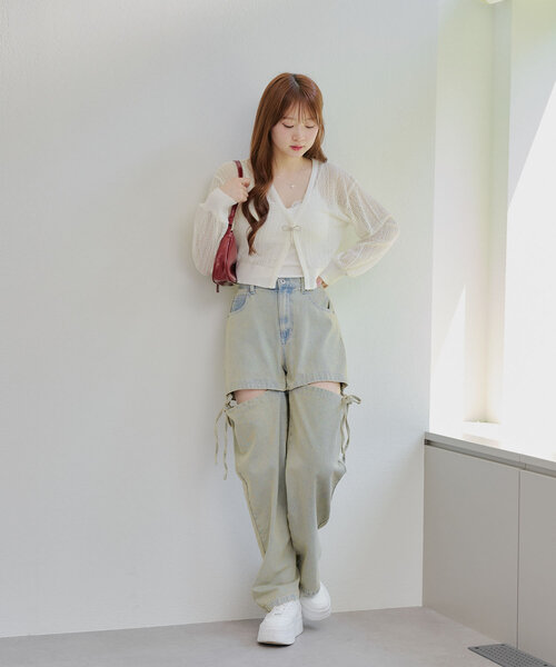 「continuer de NICE CLAUP」 カーディガン FREE ブラック レディース_画像5