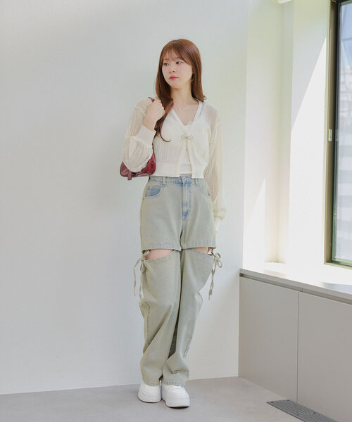 「continuer de NICE CLAUP」 カーディガン FREE ブラック レディース_画像8