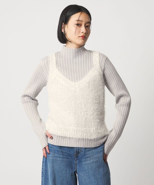 H ハイネックキャミソール A DAY IN THE LIFE ニット セーター フェザーミックス キャミ＋