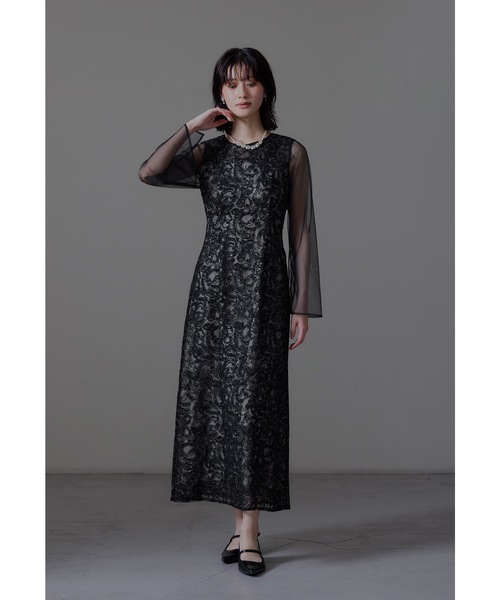 niana（ニアナ） ドレス リーフエンブロイダリーバックデザインドレス