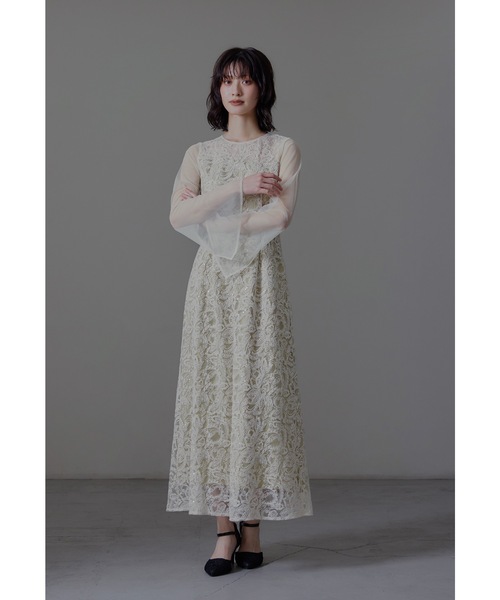 niana（ニアナ） ドレス リーフエンブロイダリーバックデザインドレス