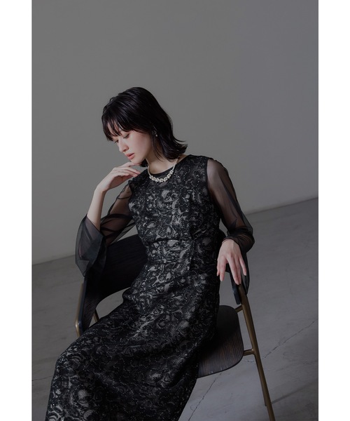 niana（ニアナ） ドレス リーフエンブロイダリーバックデザインドレス