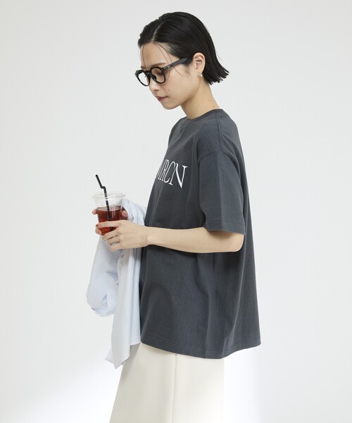「AMERICANA」 半袖Tシャツ ONE SIZE チャコールグレー レディース_画像4