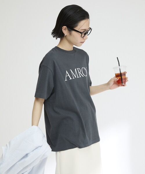 「AMERICANA」 半袖Tシャツ ONE SIZE チャコールグレー レディース_画像6
