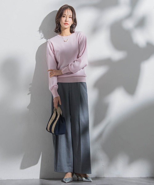 「LAUTREAMONT」 長袖ニット 9号 オレンジ レディース_画像8