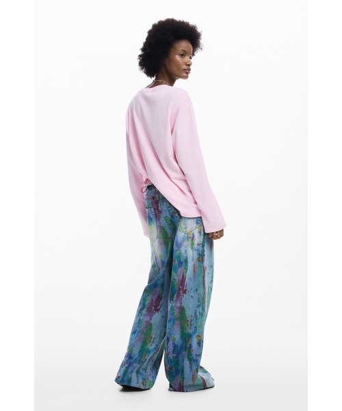Desigual（デシグアル） tシャツ フラワープリント長袖ニット Tシャツ