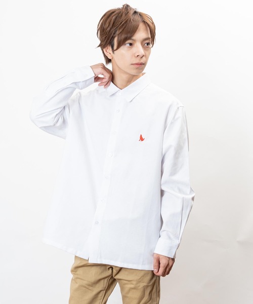 「Healthknit Product」 長袖シャツ M ホワイト メンズ_画像6