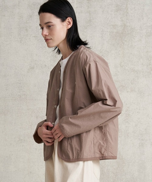 Danton（ダントン） ノーカラージャケット 38 ベージュ レディース