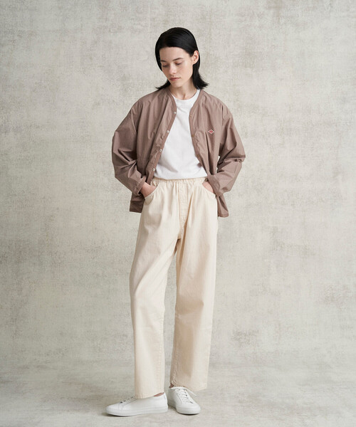 Danton（ダントン） ノーカラージャケット 38 ベージュ レディース