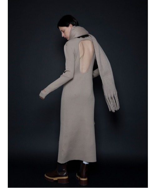 「AMAIL」 ニットワンピース FREE レッド レディース_画像6