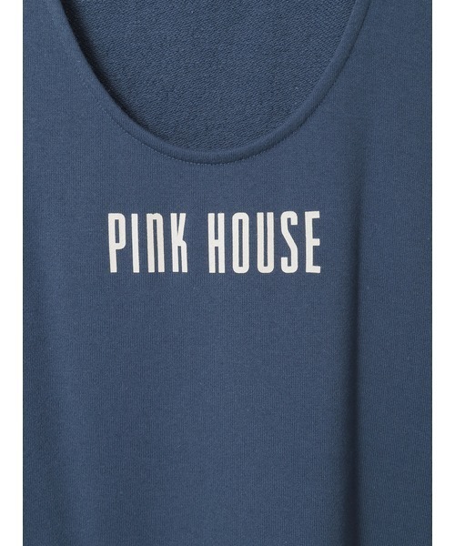 ピンクハウス ロゴワッペン ロングスカート ネイビー ウエストゴム PINK HOUSE（ピンクハウス） ジャンパースカート マーガレットネーム