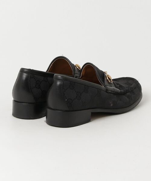 GUCCI（グッチ） GGキャンバス ホースビット ローファー 37.5 ブラック