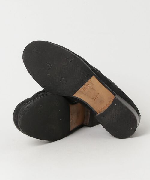 GUCCI（グッチ） GGキャンバス ホースビット ローファー 37.5 ブラック