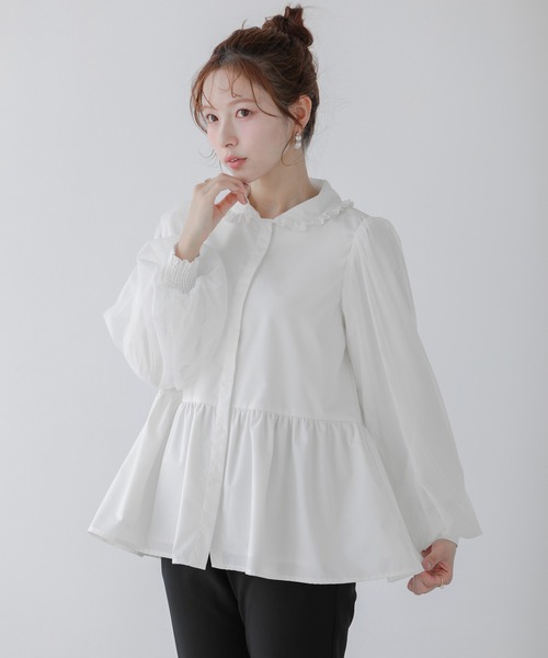 「Fit more」 長袖ブラウス FREE ベビーピンク レディース_画像3