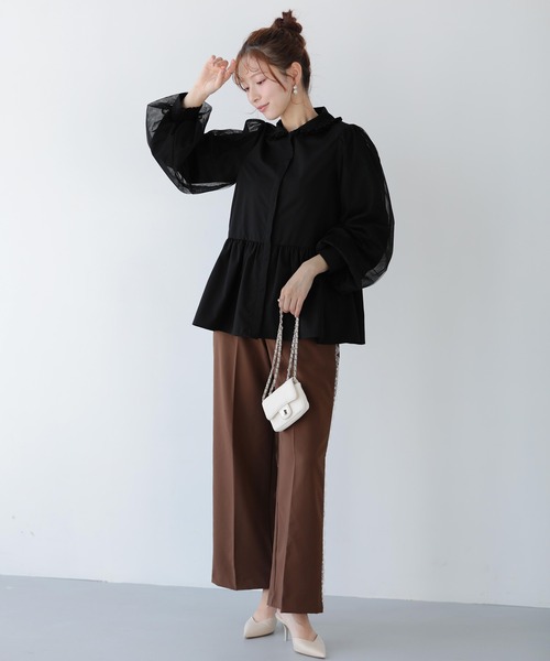 「Fit more」 長袖ブラウス FREE ベビーピンク レディース_画像8