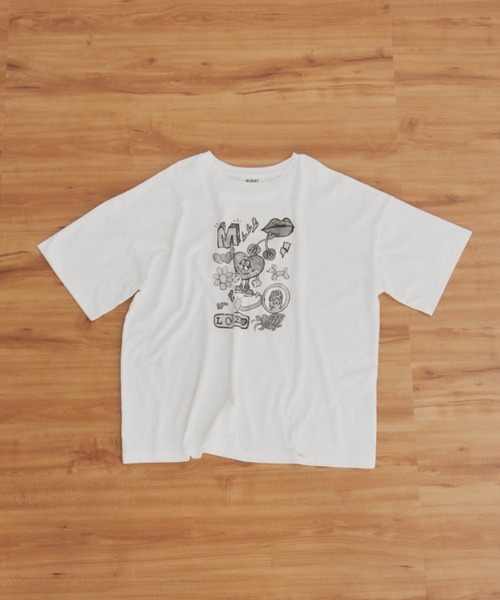 「MERLOT」 半袖Tシャツ FREE ホワイト レディース_画像3