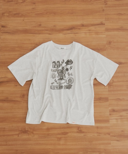 「MERLOT」 半袖Tシャツ FREE ホワイト レディース_画像4